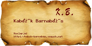 Kabók Barnabás névjegykártya