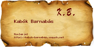 Kabók Barnabás névjegykártya