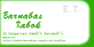 barnabas kabok business card